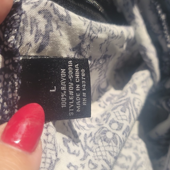 J & K large blue white heart print overalls rayon jumper jumpsuit - Picture 3 of 9